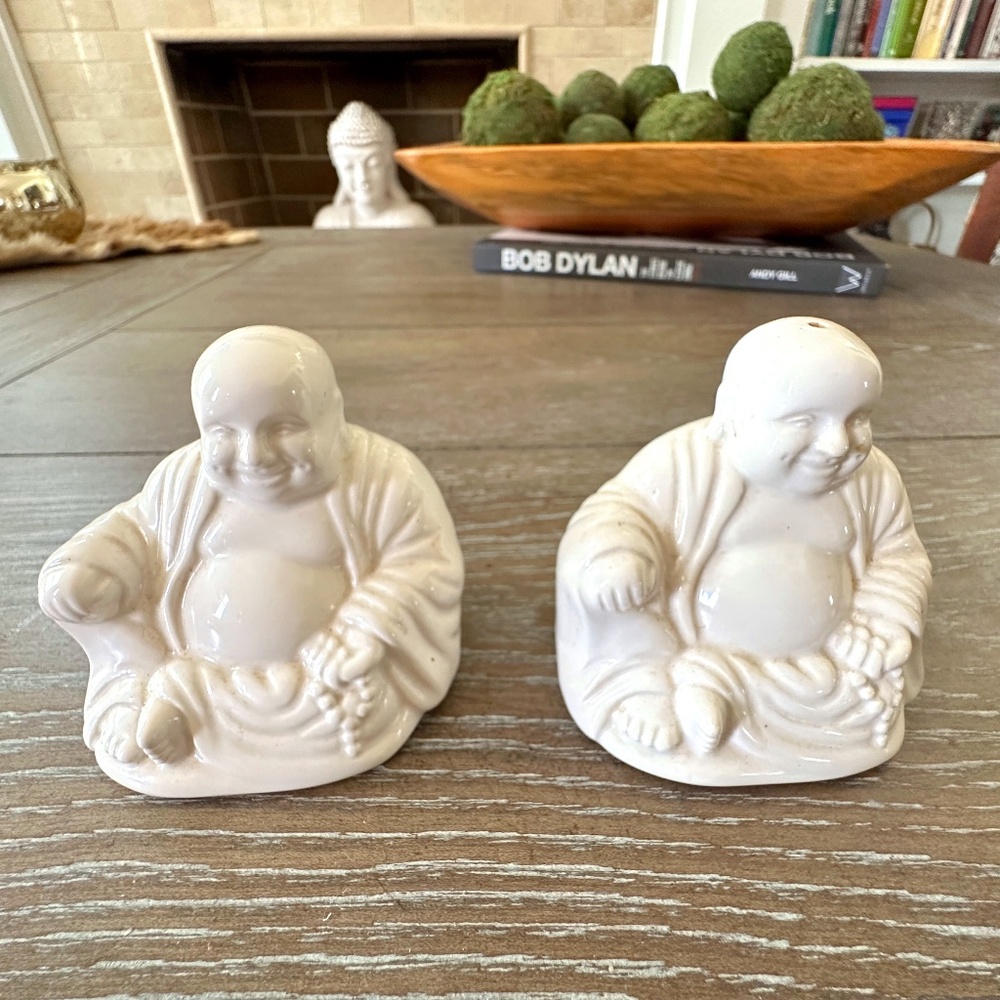 Vintage Neiman Marcus Buddha Salt and Pepper Shakers Small